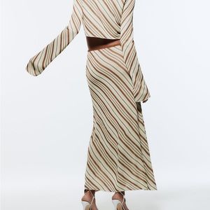 Zara striped midi skirt- tailored to be knee length
